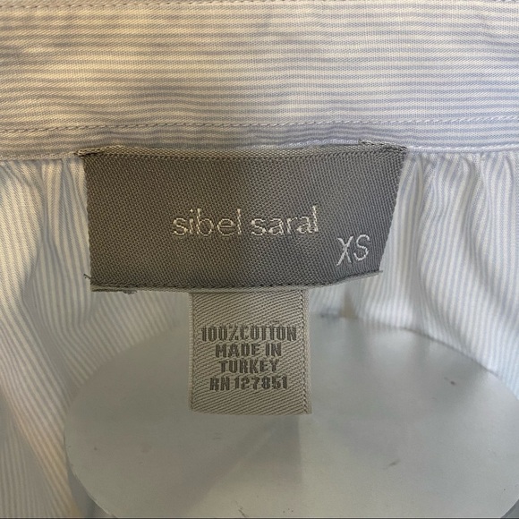 Sibel Saral Blue and White Puff Sleeve Tunic Blouse, size XS - Picture 13 of 16